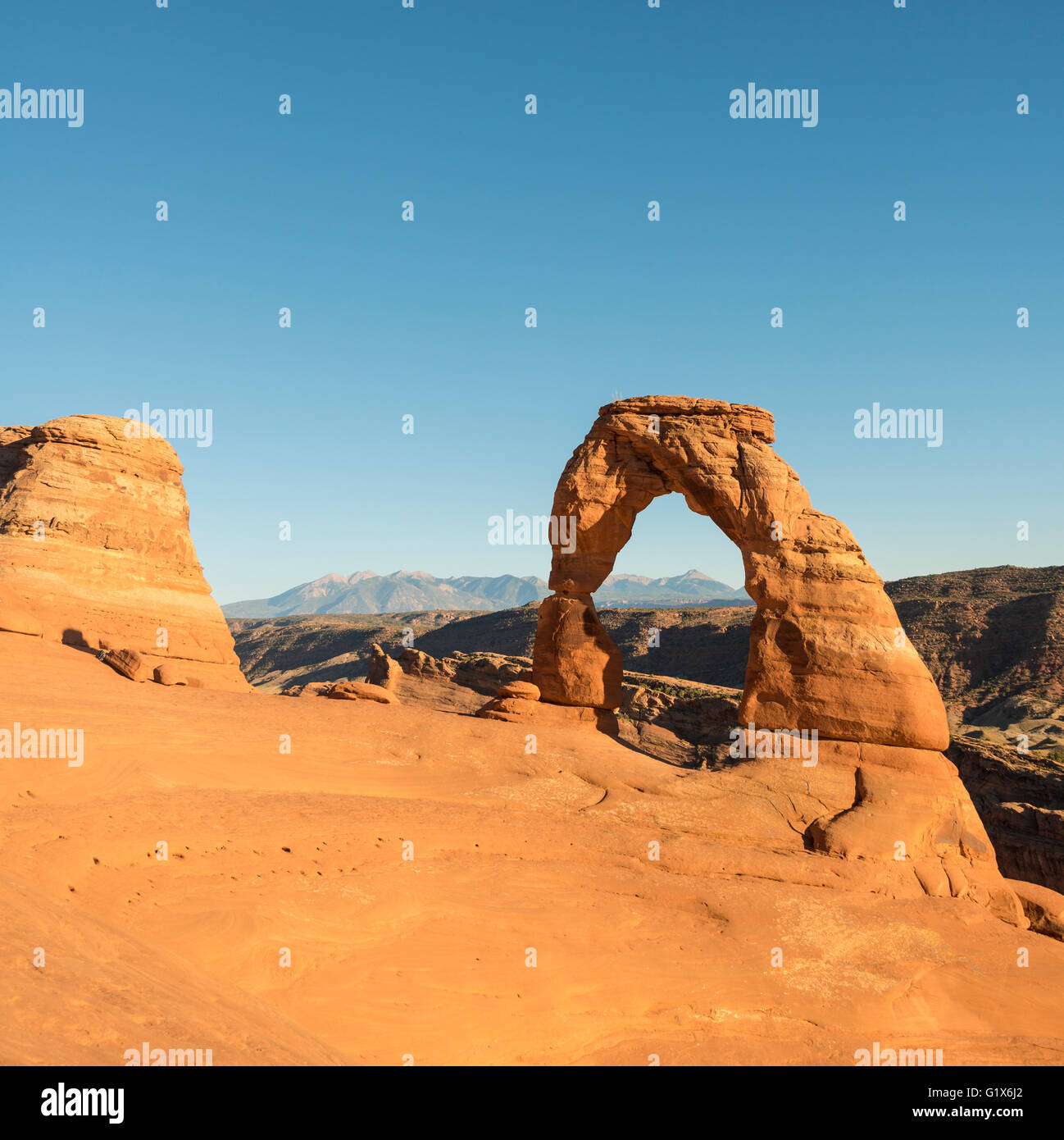 Natural Arch Delicate Arch, Arches National Park, Moab, Utah, USA Stock Photo