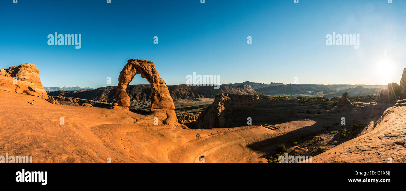 Natural Arch Delicate Arch, Arches National Park, Moab, Utah, USA Stock Photo