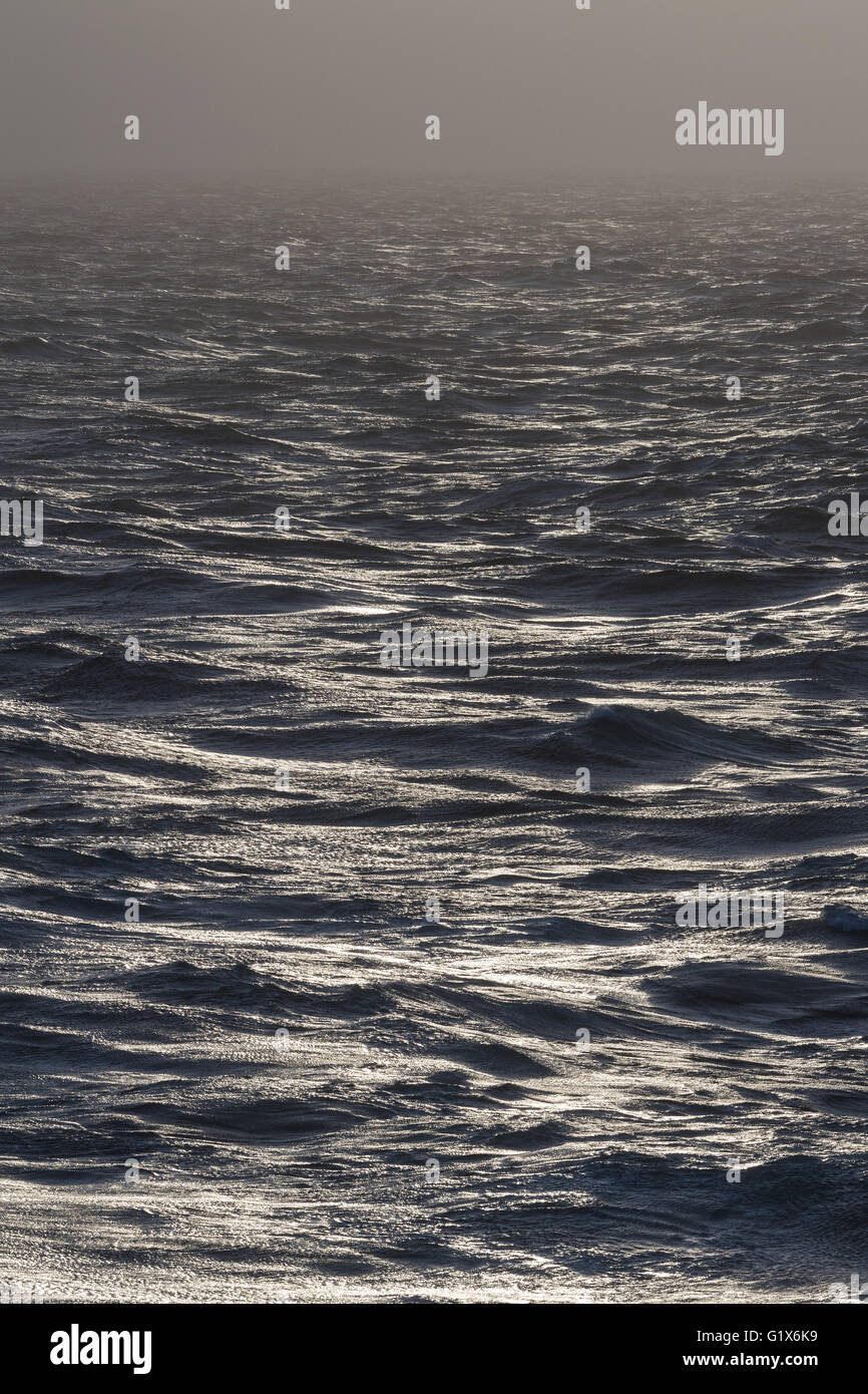 Moderately rough sea, waves, sea surface, North Atlantic, Atlantic Stock Photo