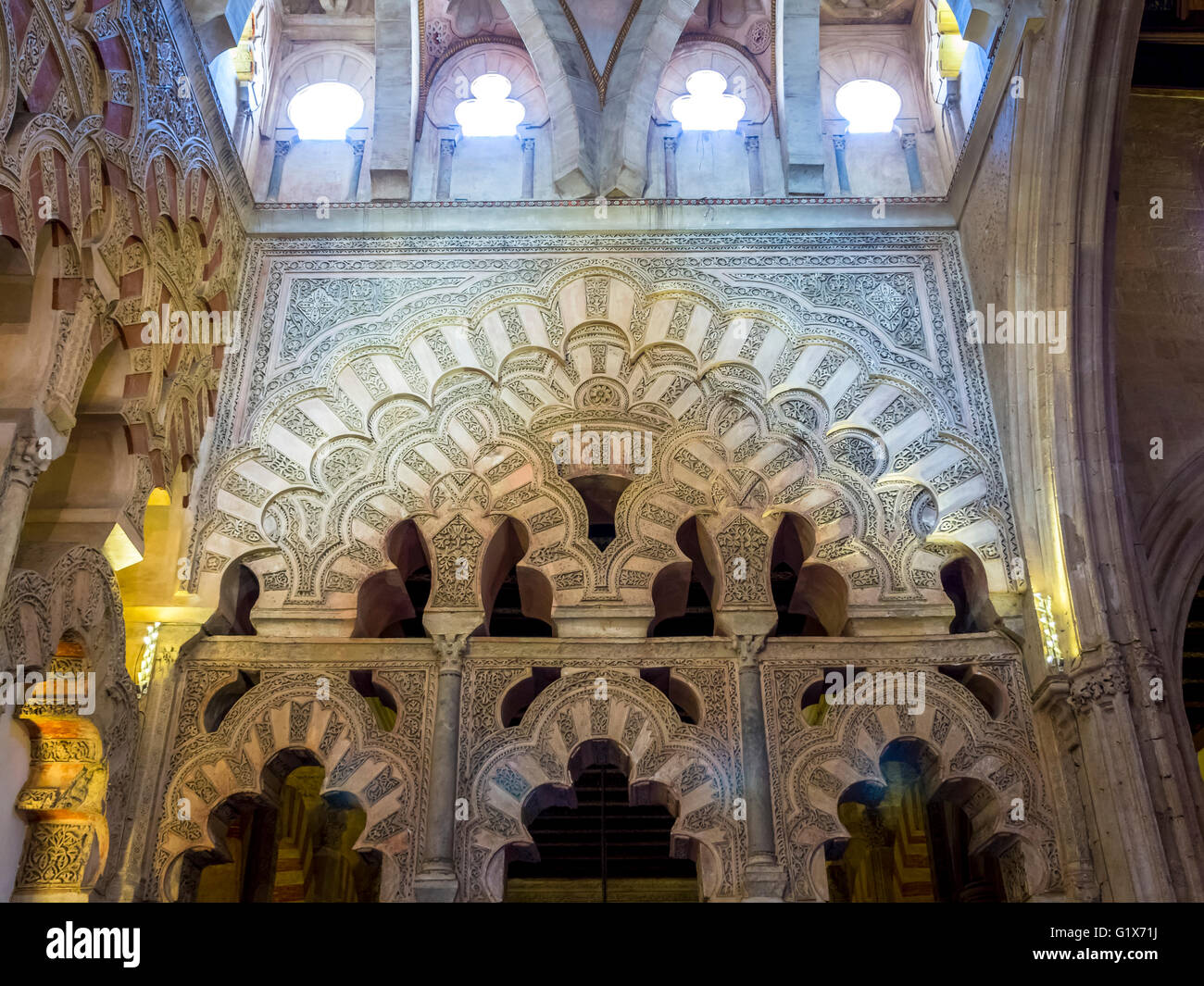 Built-in Cathedral Mezquita, Mosque–Cathedral of Córdoba or the Conception of Our Lady, Interior, Córdoba province Stock Photo