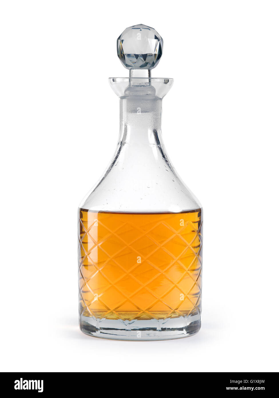 Photo of a isolated whisky decanter. Clipping path included. Stock Photo