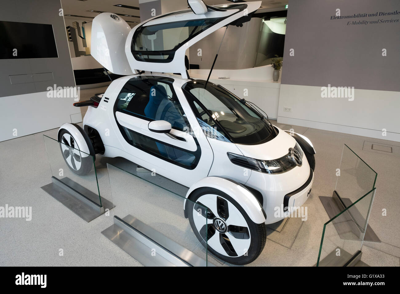 Volkswagen Nils electric concept car on display at Drive Forum showroom in Berlin Germany Stock Photo