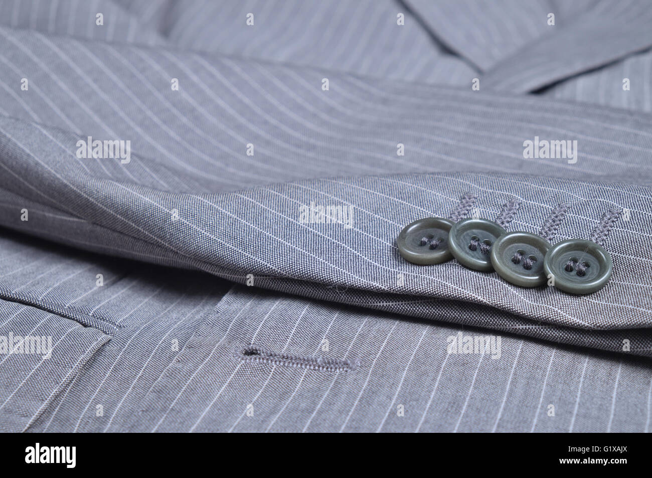 Classic gray striped business suit. Fashion and classic trends Stock Photo