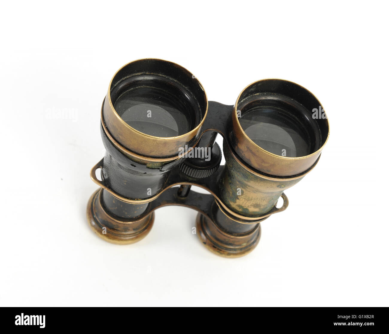 vintage military field glass isolated on white background Stock
