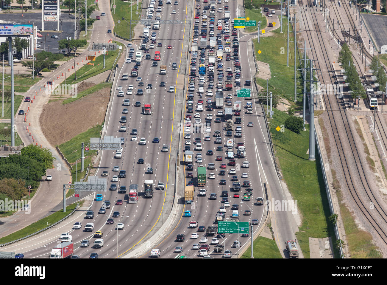 View of a crowded highway in Dallas. Texas, United States Stock Photo Alamy