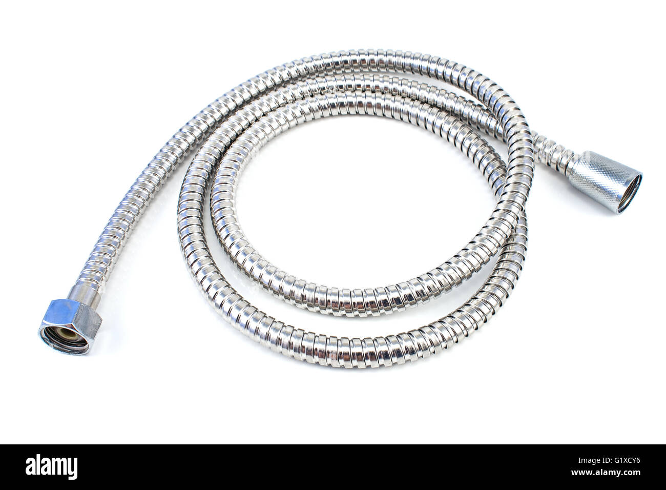 Water hose isolated on white Stock Photo Alamy