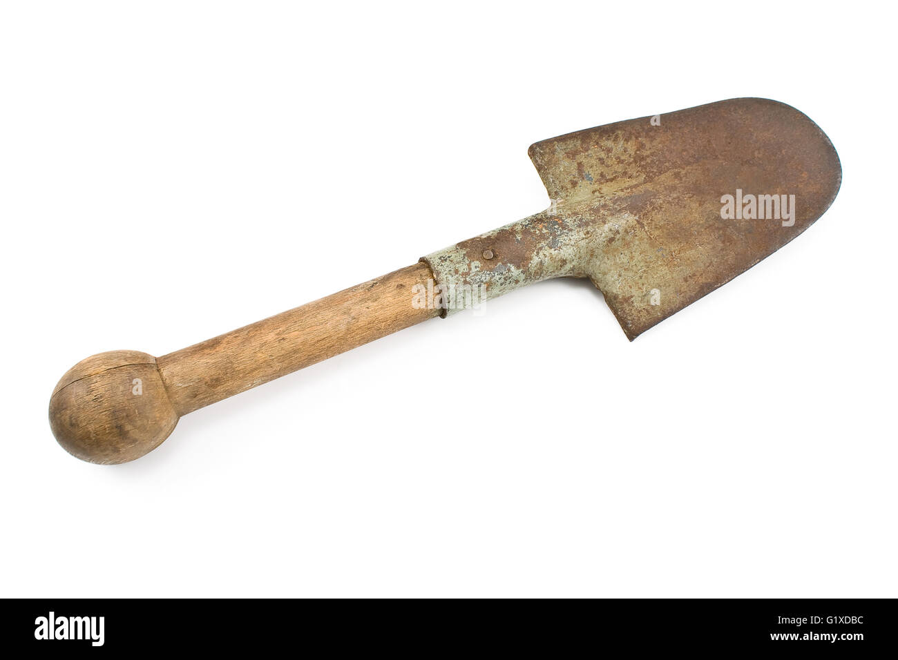Small rusty shovel isolated on white Stock Photo