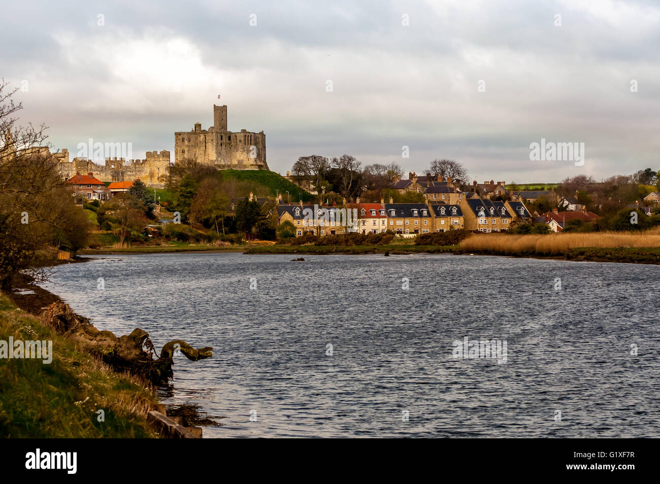 Warkworth and the banks of the Coquet river Stock Photo