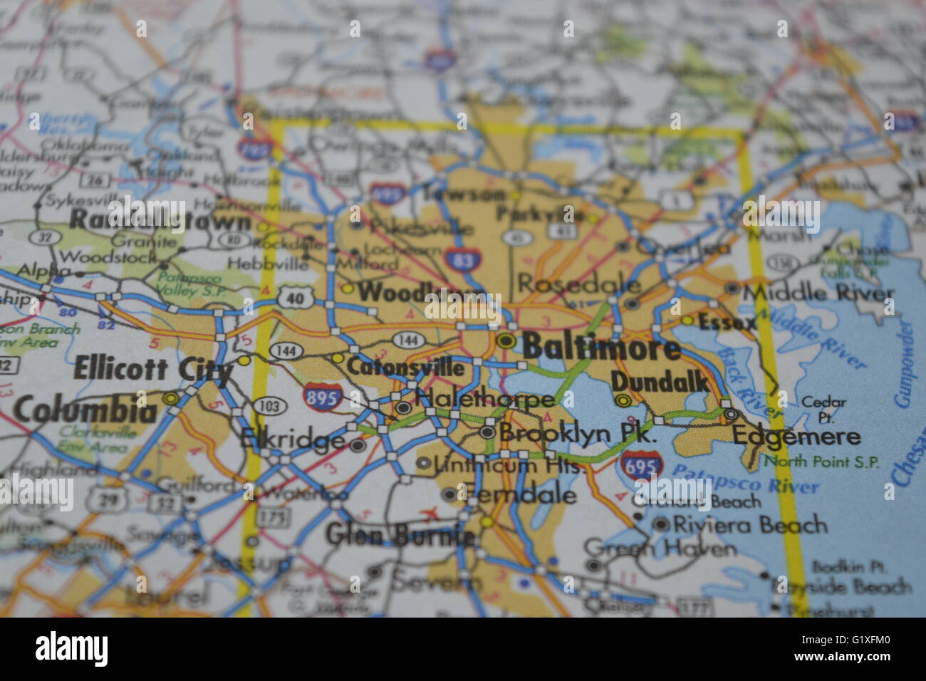 Baltimore Map Stock Photo