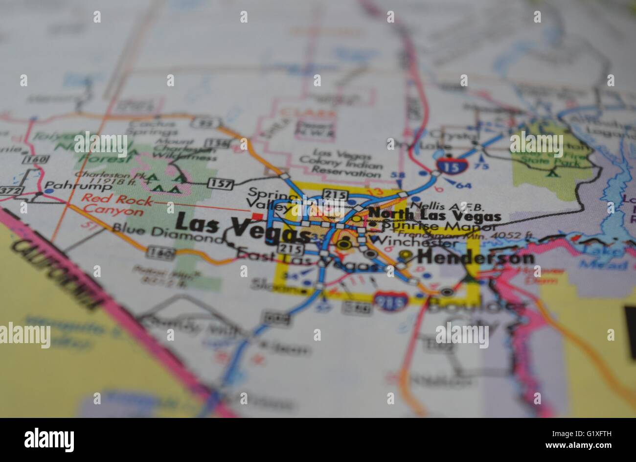 Las Vegas Map Stock Photo