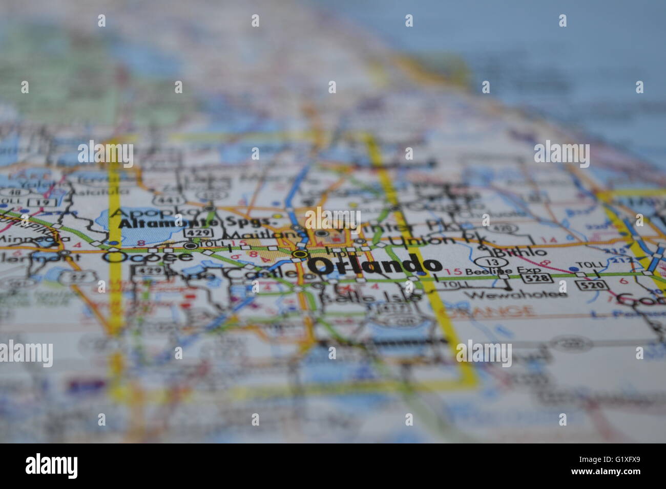 Orlando Florida Map Stock Photo