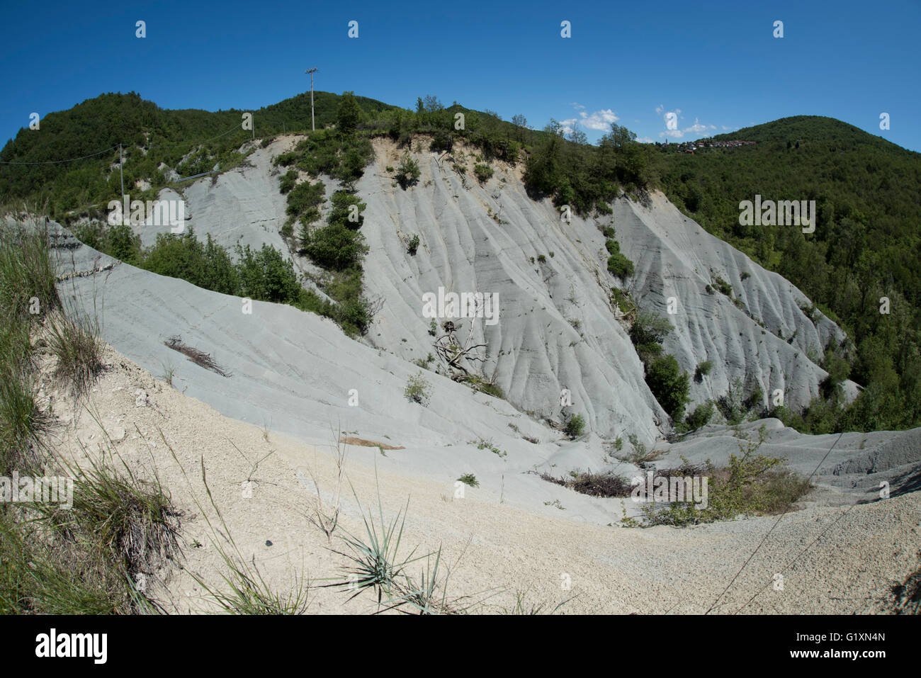 Lemme-Carrosio geosite (erosion) Stock Photo