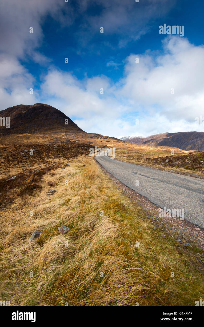 The Bealach na Bà (Pass of the Cattle) on the Applecross Peninsula, Wester Ross Scotland UK Stock Photo