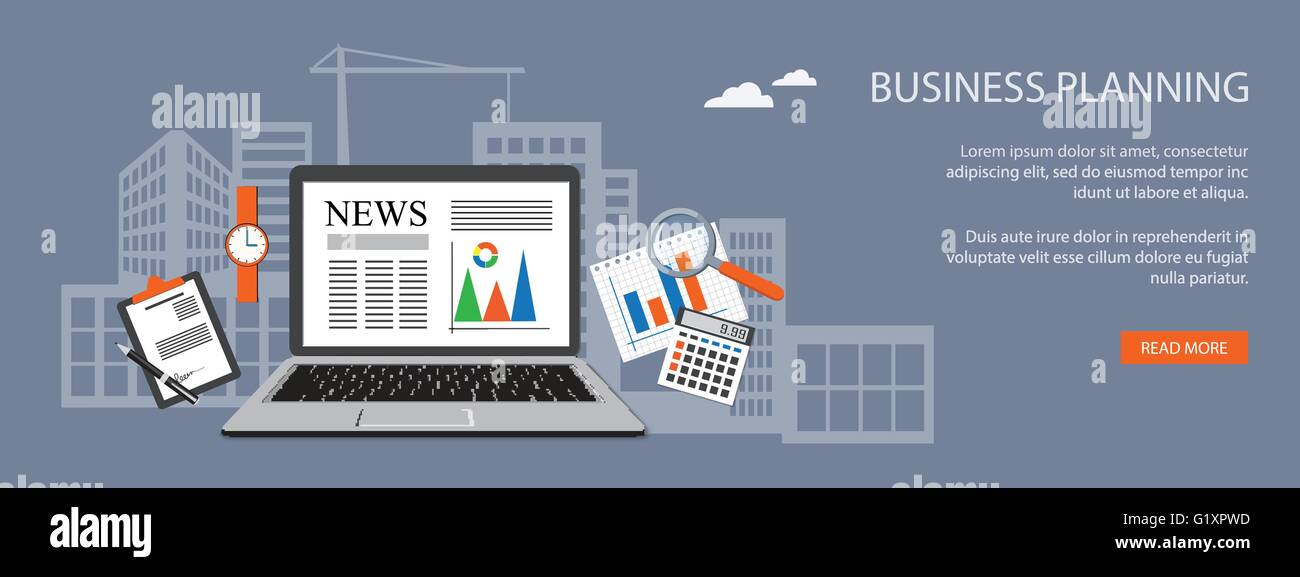 Flat design modern vector illustration concept of business strategy ...