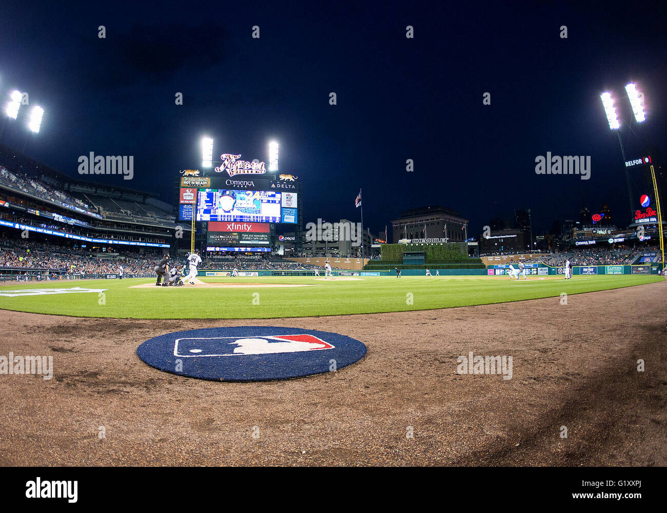 Detroit, Michigan - The Ferris wheel at Comerica Park, home of the Detroit  Tigers. The ride has cars shaped like baseballs Stock Photo - Alamy