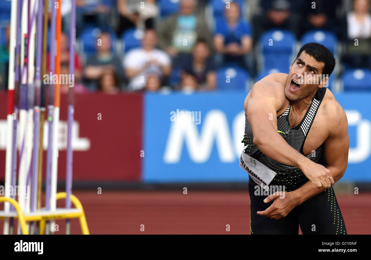 Ostrava, Czech Republic. 20th May, 2016. Egyptian javelin thrower Ihab