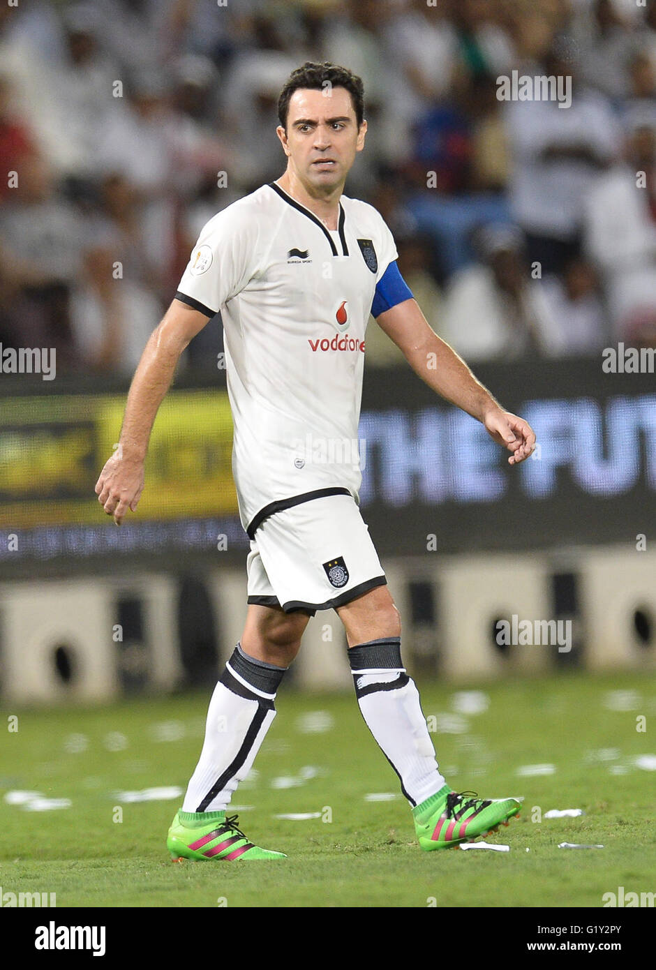 Doha. 20th May, 2016. Al-Sadd’s captain Xavi Hernandez reacts after