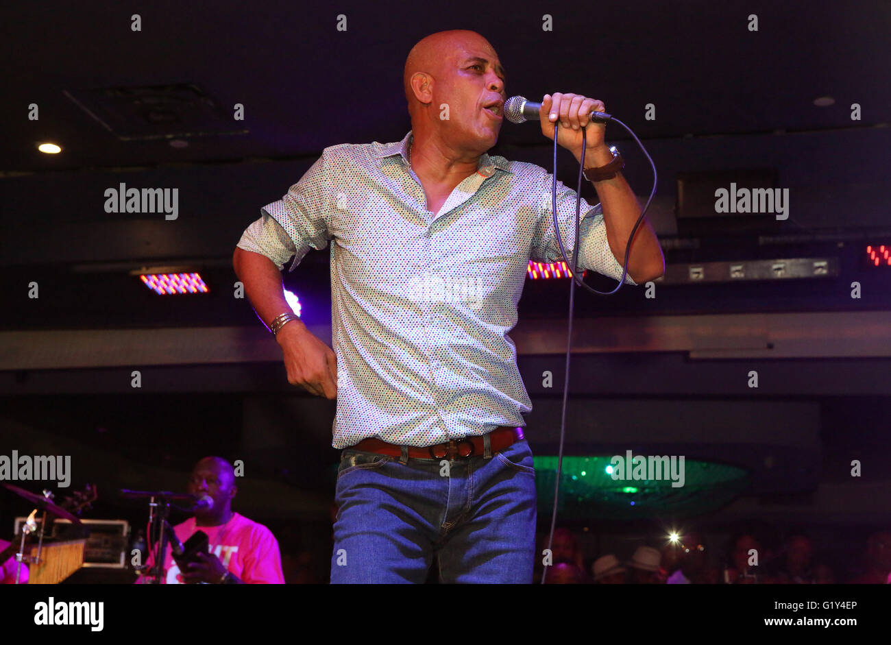 Michel 'Sweet Micky' Martelly, former president of Haiti, makes debut return to performing with his Renaissance Concert Series. Stock Photo