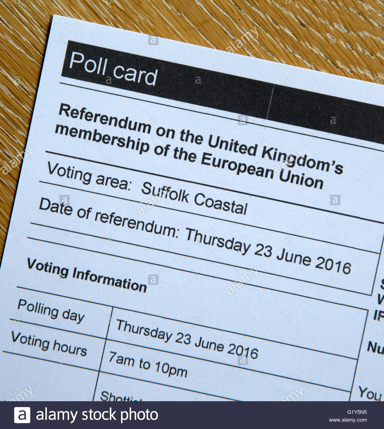 Polling Card Eu Stock Photos & Polling Card Eu Stock Images - Alamy