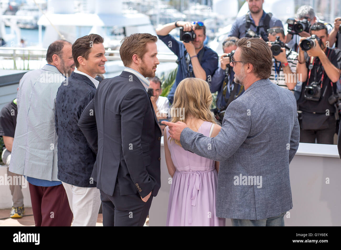 Matt Bomer Ryan Gosling Angourie Rice Russell Crowe Actors The Nice Guys Photocall 69 Th