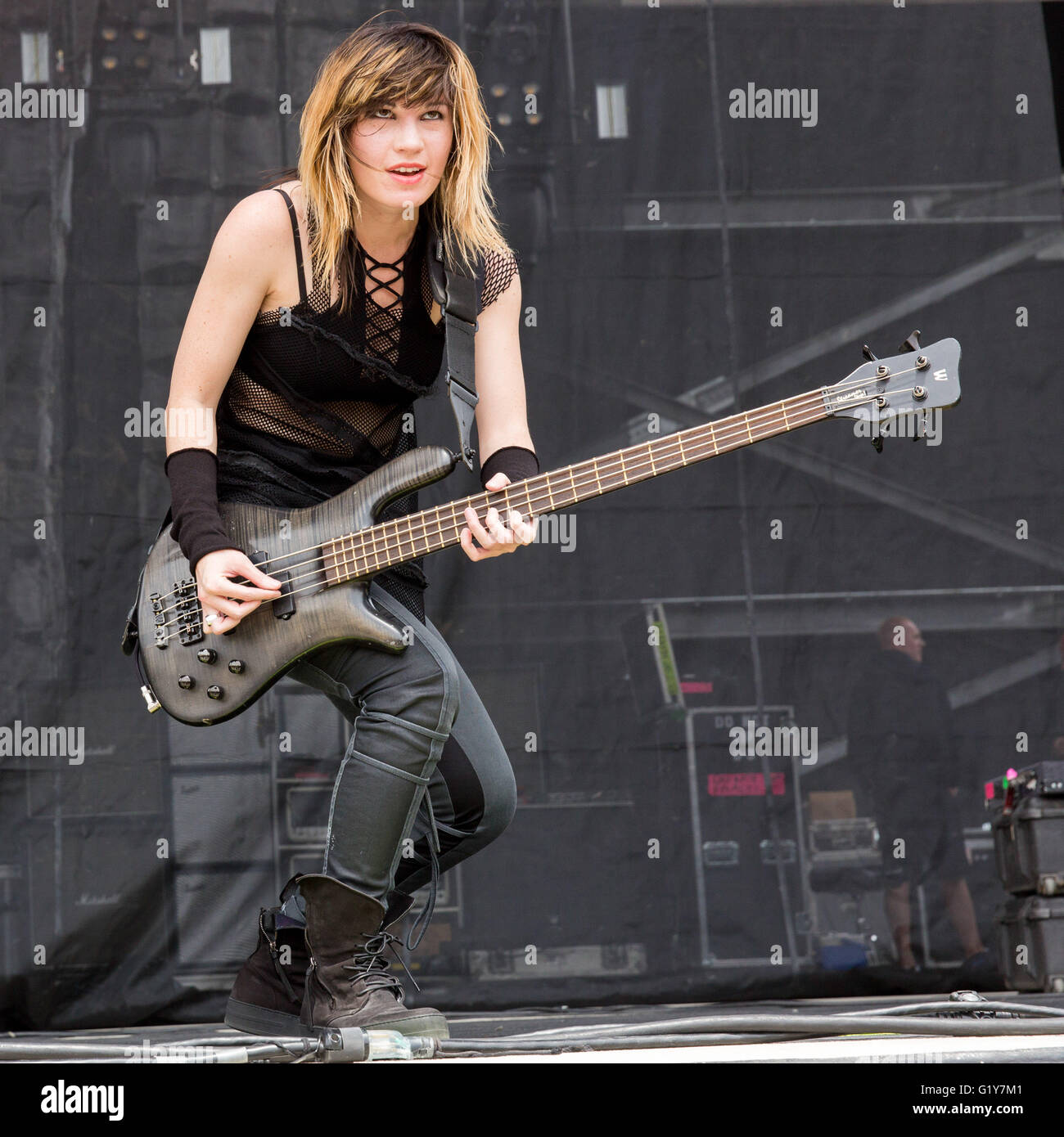 Columbus, Ohio, USA. 20th May, 2016. Bassist EMMA ANZAI of Sick Puppies