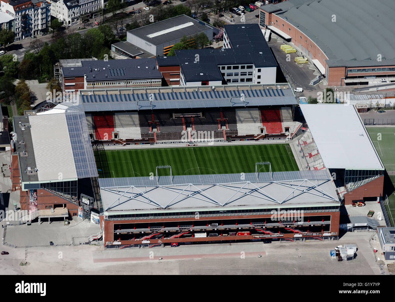 Maybe you would like to learn more about one of these? Fc St Pauli Stadium : Aerial view of the soccer stadium of German soccer club FC ...