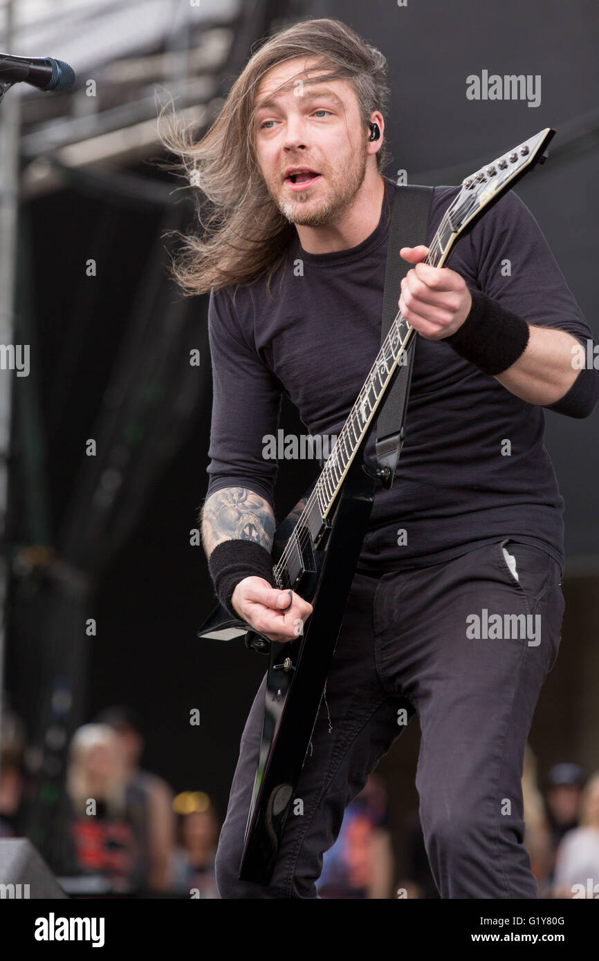 Columbus, Ohio, USA. 20th May, 2016. Guitarist MICHAEL PAGET of Bullet For My Valentine performs live during Rock on the Range music festival at Columbus Crew Stadium in Columbus, Ohio Credit:  Daniel DeSlover/ZUMA Wire/Alamy Live News Stock Photo