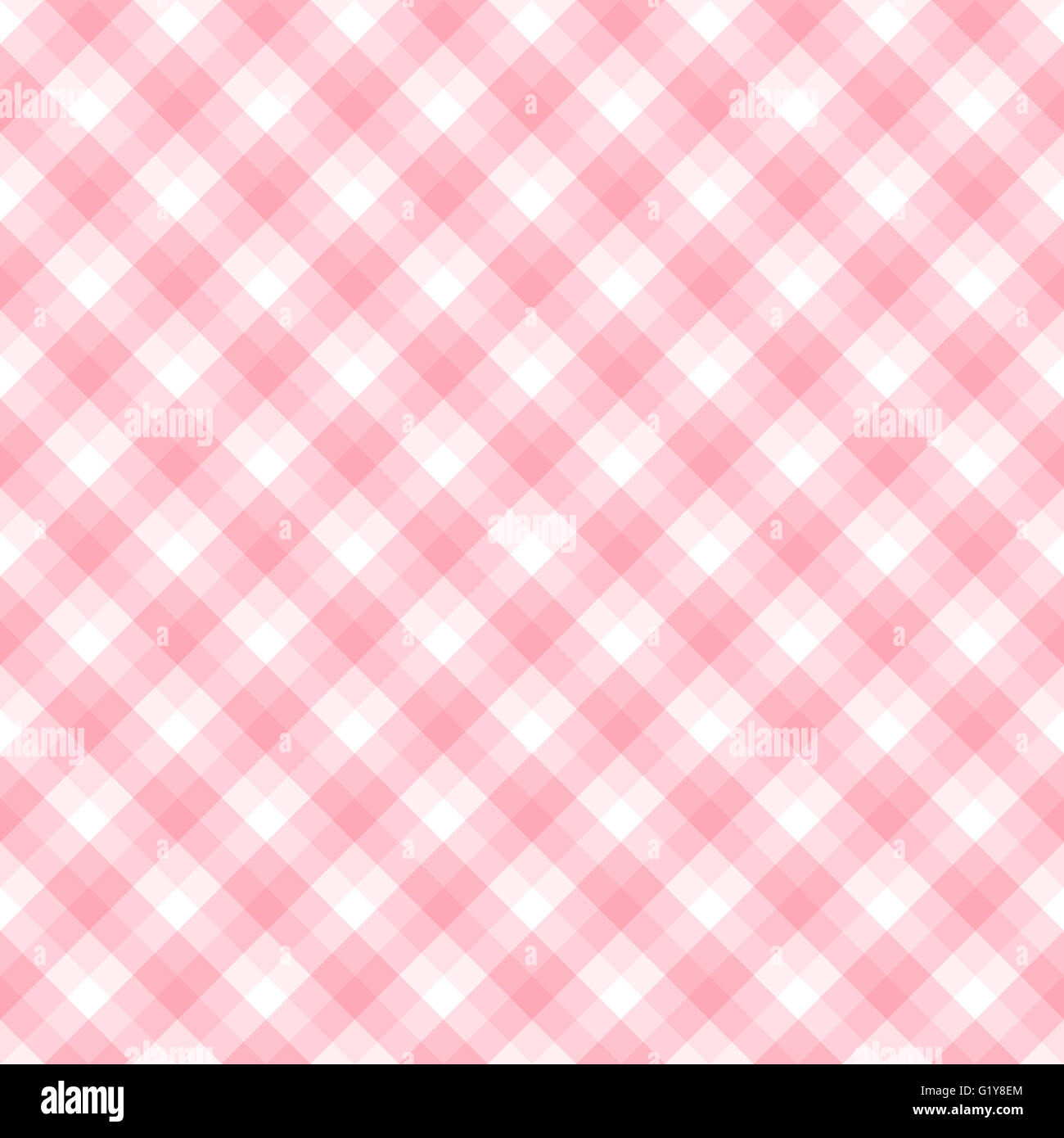 Checker pattern in hues on pink and white, seamless background Stock Photo