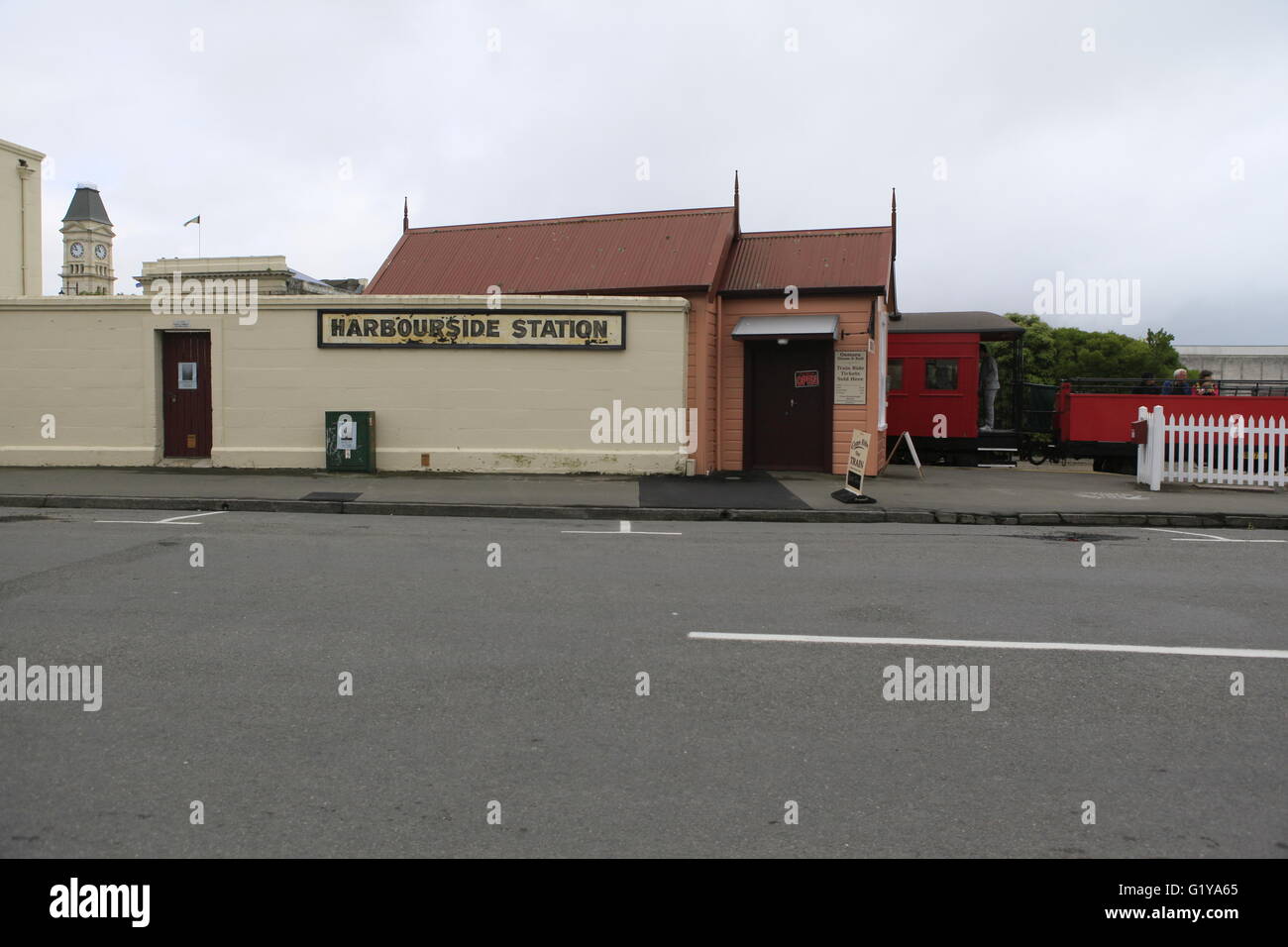 Harbourside Station, Oamaru, New Zealand Stock Photo