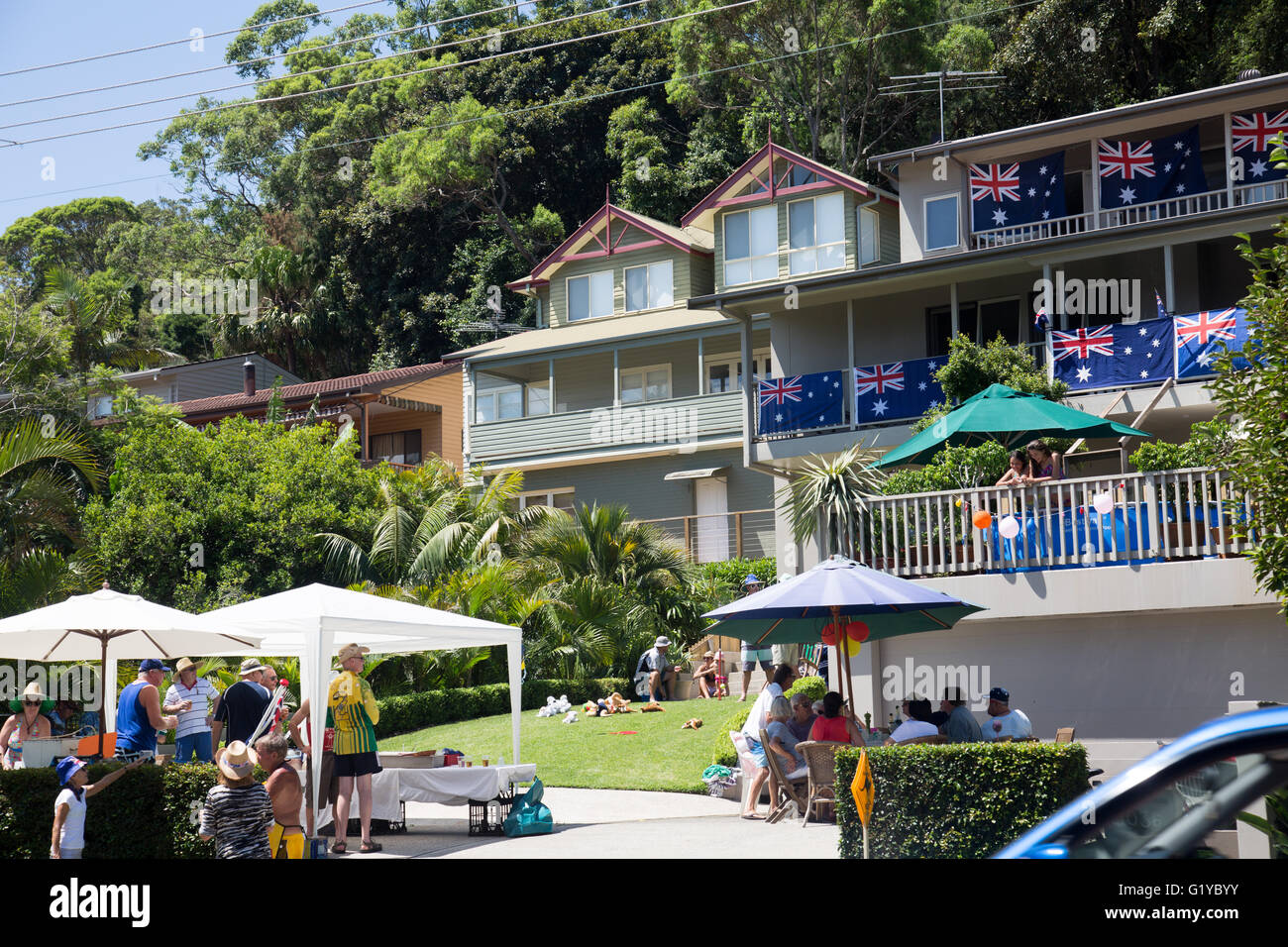 Many Sydney residents headed to the coast to celebrate the National Australia Day here at Palm Beach whilst others in Palm Beach Stock Photo