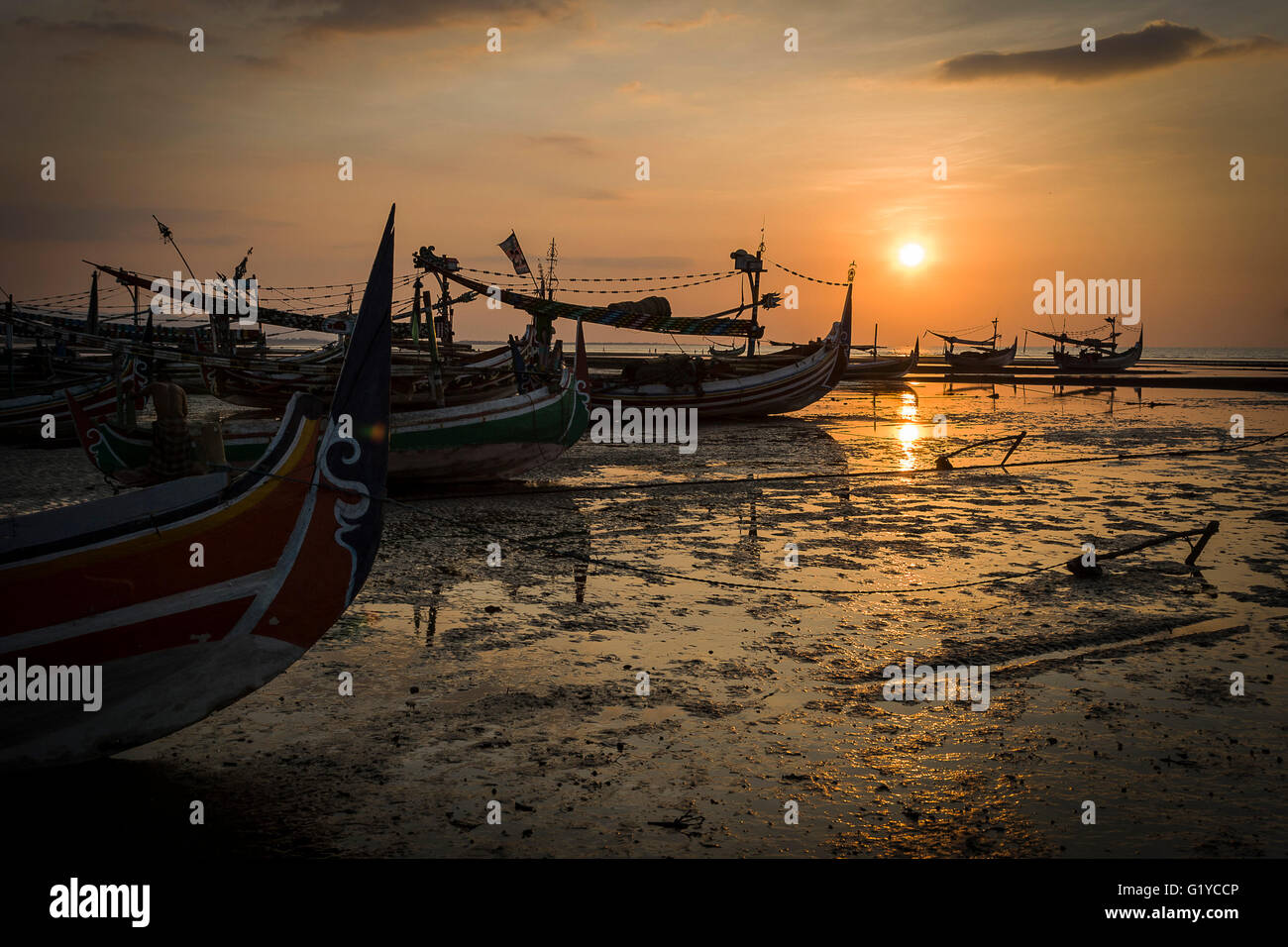 Sunset, Java, Indonesia. Stock Photo