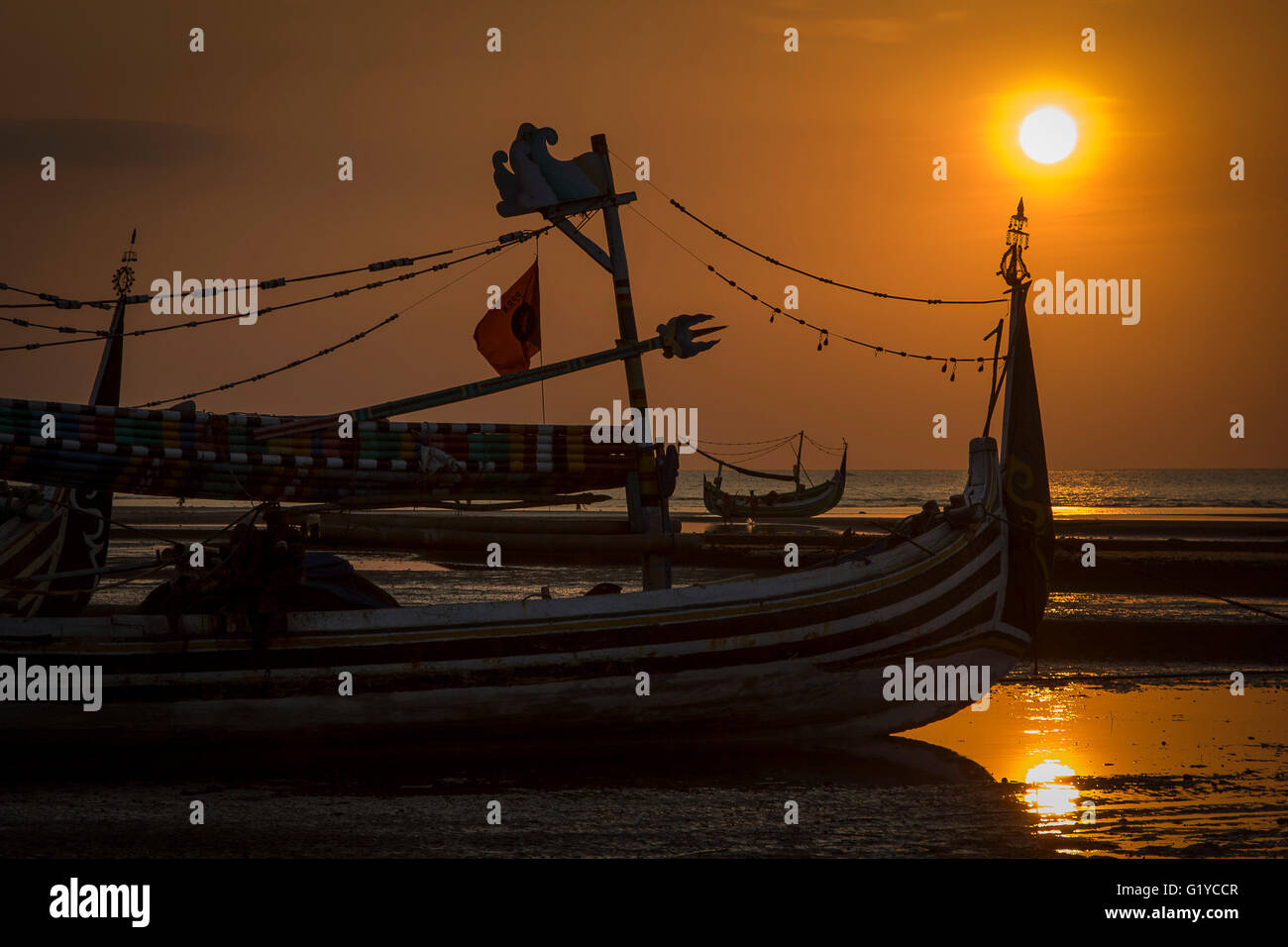 Sunset, Java, Indonesia. Stock Photo