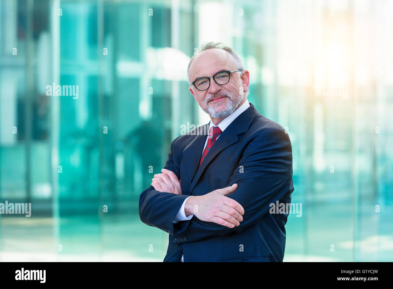 Portrait of a businessman in financial district Stock Photo
