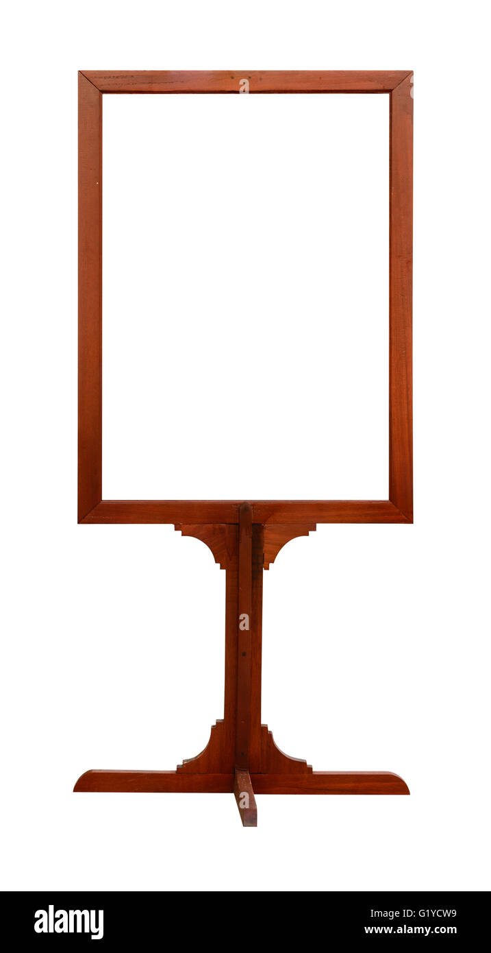 Blank wooden billboard on white background Stock Photo - Alamy