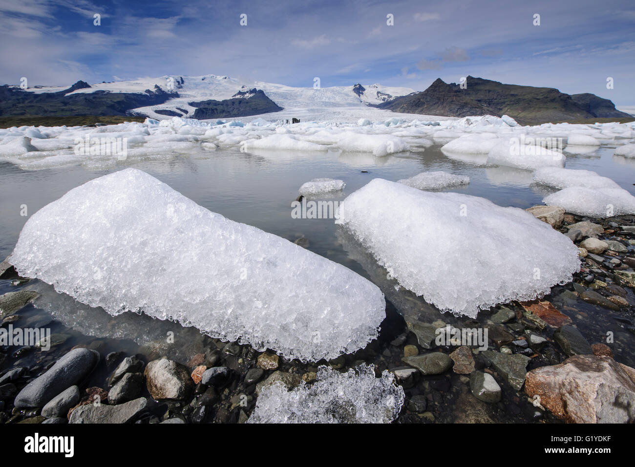 Ice in lagoon of glacial river, glacier Breidarlon, Iceland Stock Photo -  Alamy