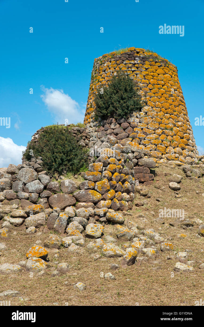 Tower Nuraghe Nuradeo, towers of Bonnara culture, Suni, Oristano, Sardinia, Italy Province Stock Photo