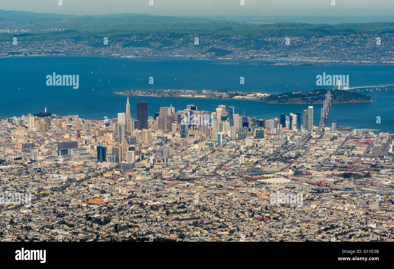 Aerial view, looking San Francisco from the south, South San Francisco, San Francisco Bay Area, USA, California, USA Stock Photo