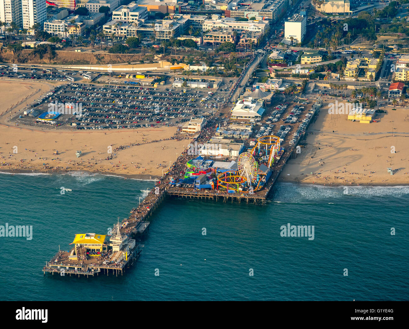 Santa Monica Pier, Marina del Rey, Los Angeles County, California, USA Stock Photo