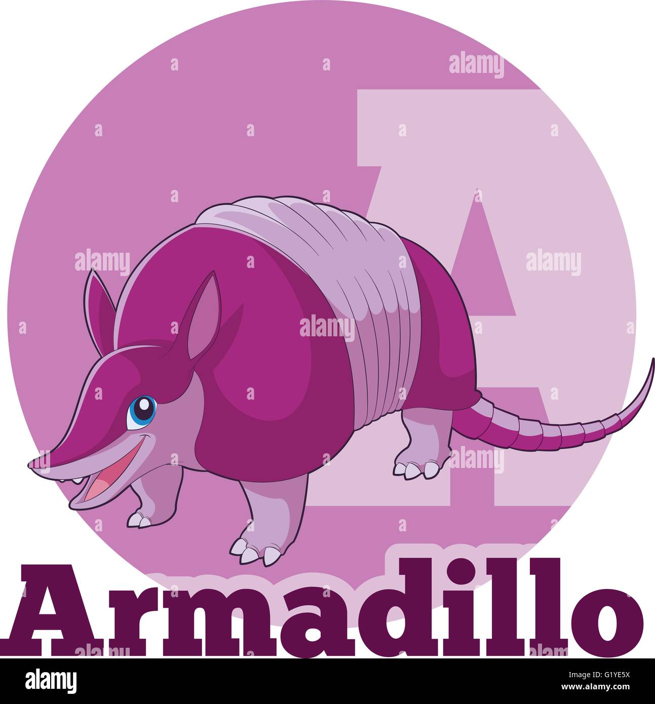 ABC Cartoon Armadillo Stock Vector