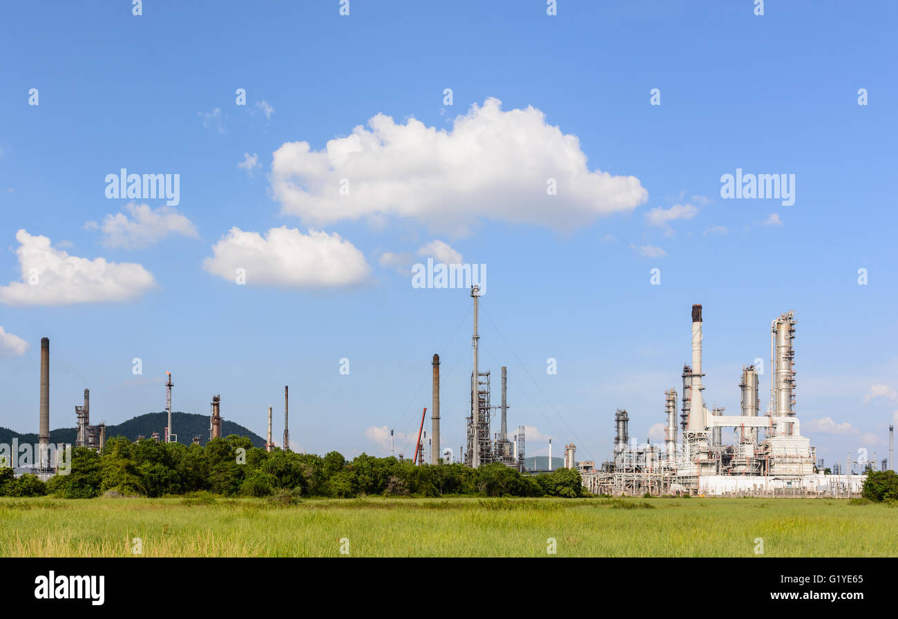 Petrochemical industry power station in afternoon of Thailand Stock Photo