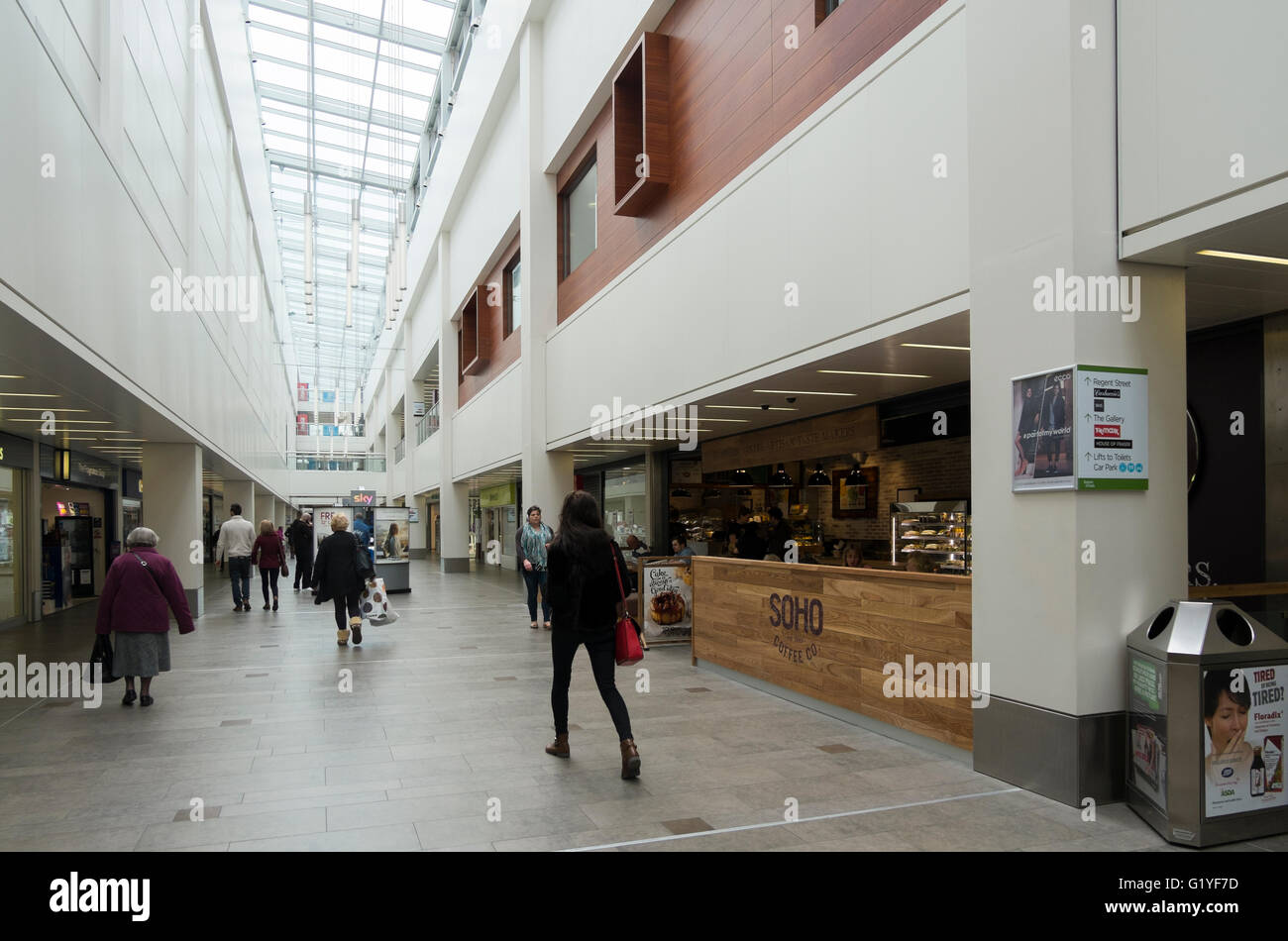 Soho Coffee company in Regent Arcade, Regent Street in Cheltenham, Gloucestershire, UK Stock Photo