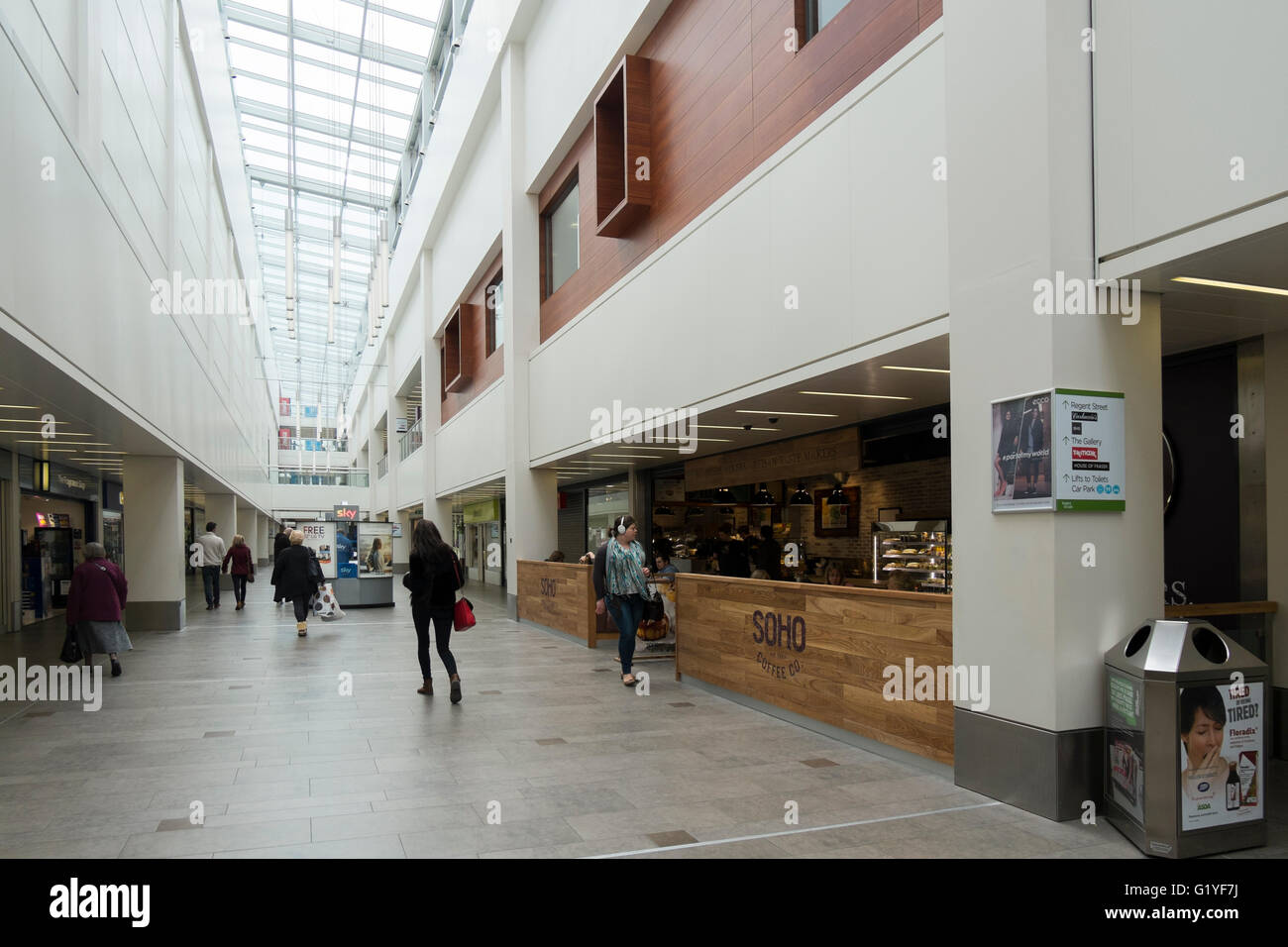 Soho Coffee company in Regent Arcade, Regent Street in Cheltenham, Gloucestershire, UK Stock Photo