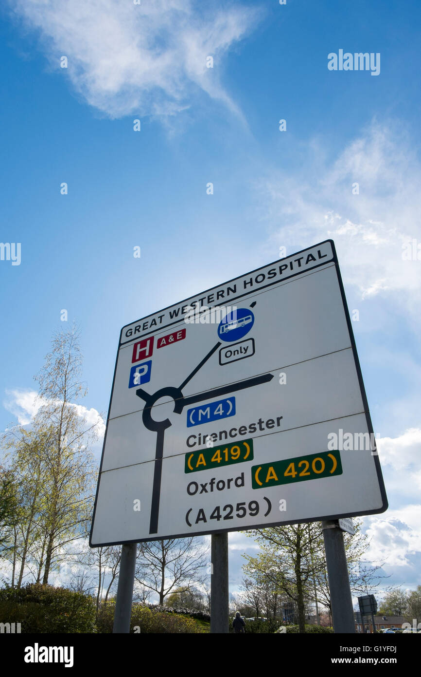 Sign showing directions to departments and routes from the Great