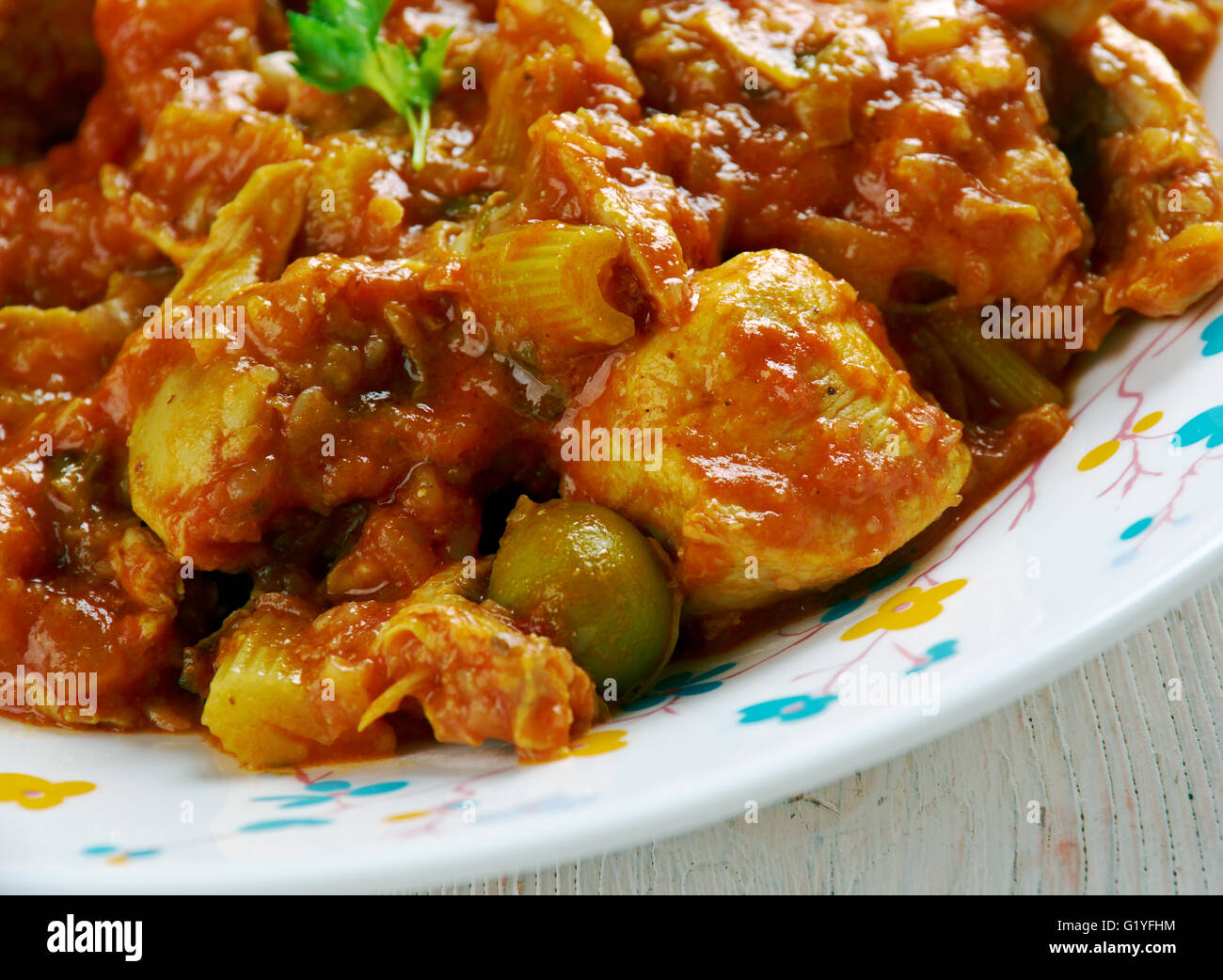 masaledar chicken Madhur Jaffreys Indian Cooking Stock Photo Alamy