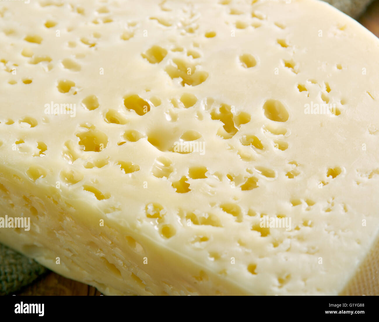 Mihalich Peyniri - sheeps milk cheese from Turkey.. Stock Photo