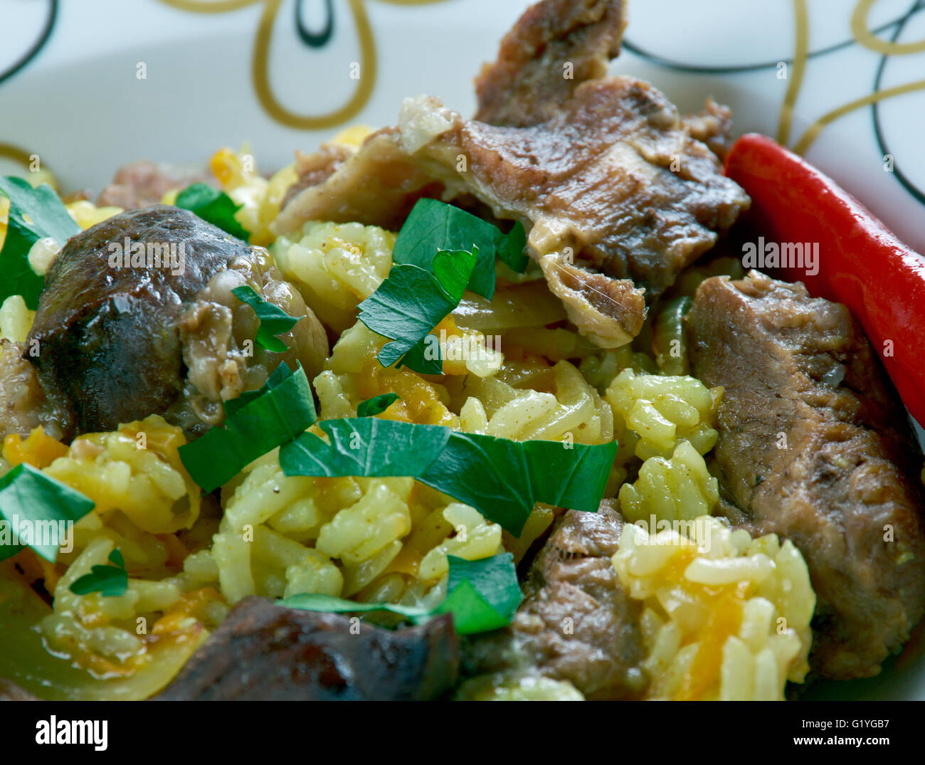 Ruzz bil Khaloot - Libyan rice with liver and almonds.African cuisine ...