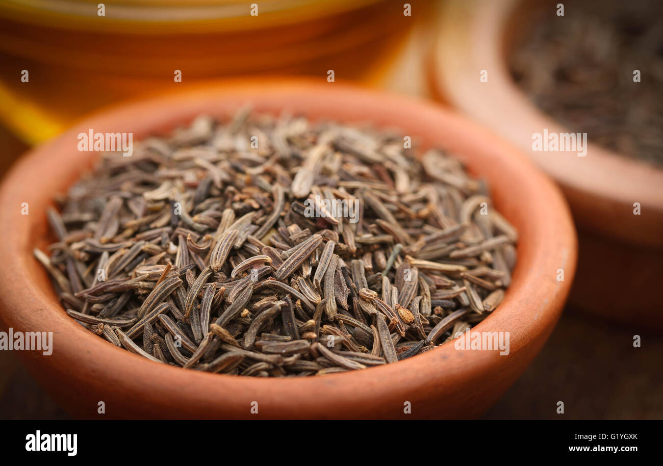 Caraway seeds with other spices Stock Photo