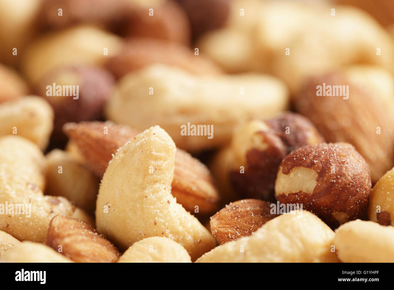 salted nut mix background Stock Photo