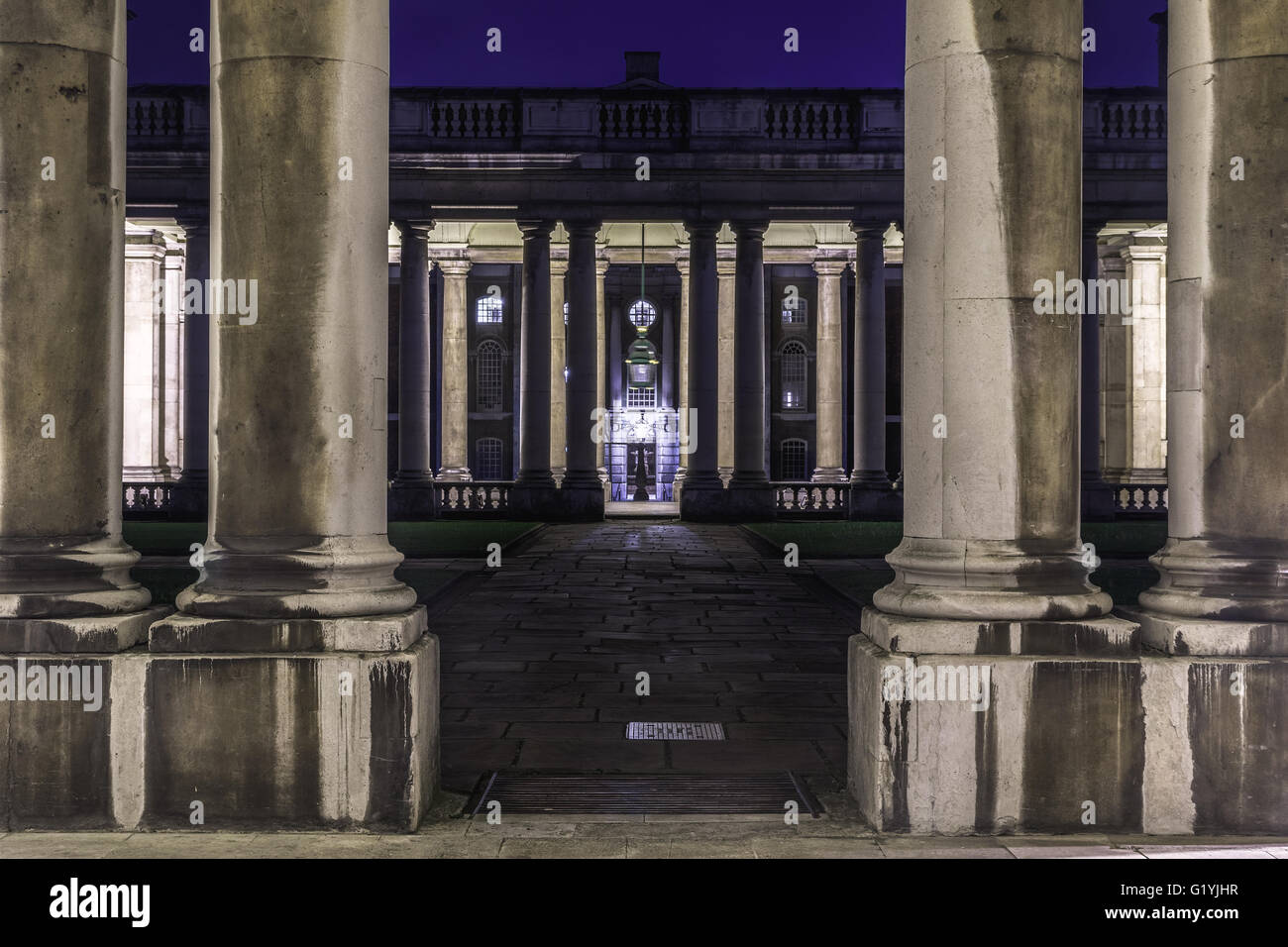 University of Greenwich in London at night Stock Photo