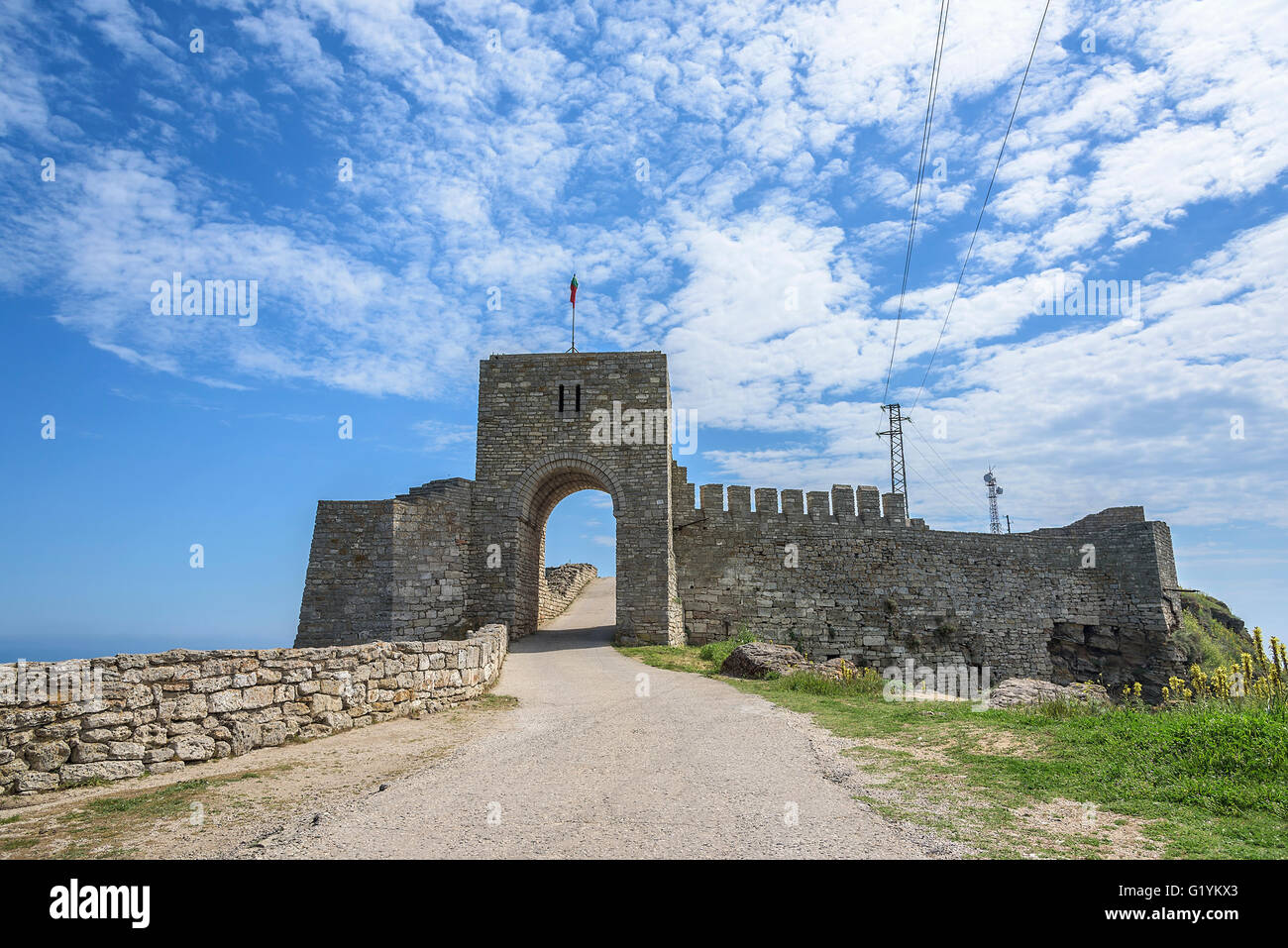 Remains of the stone fortress on cape Kaliakra, Bulgaria. Stock Photo
